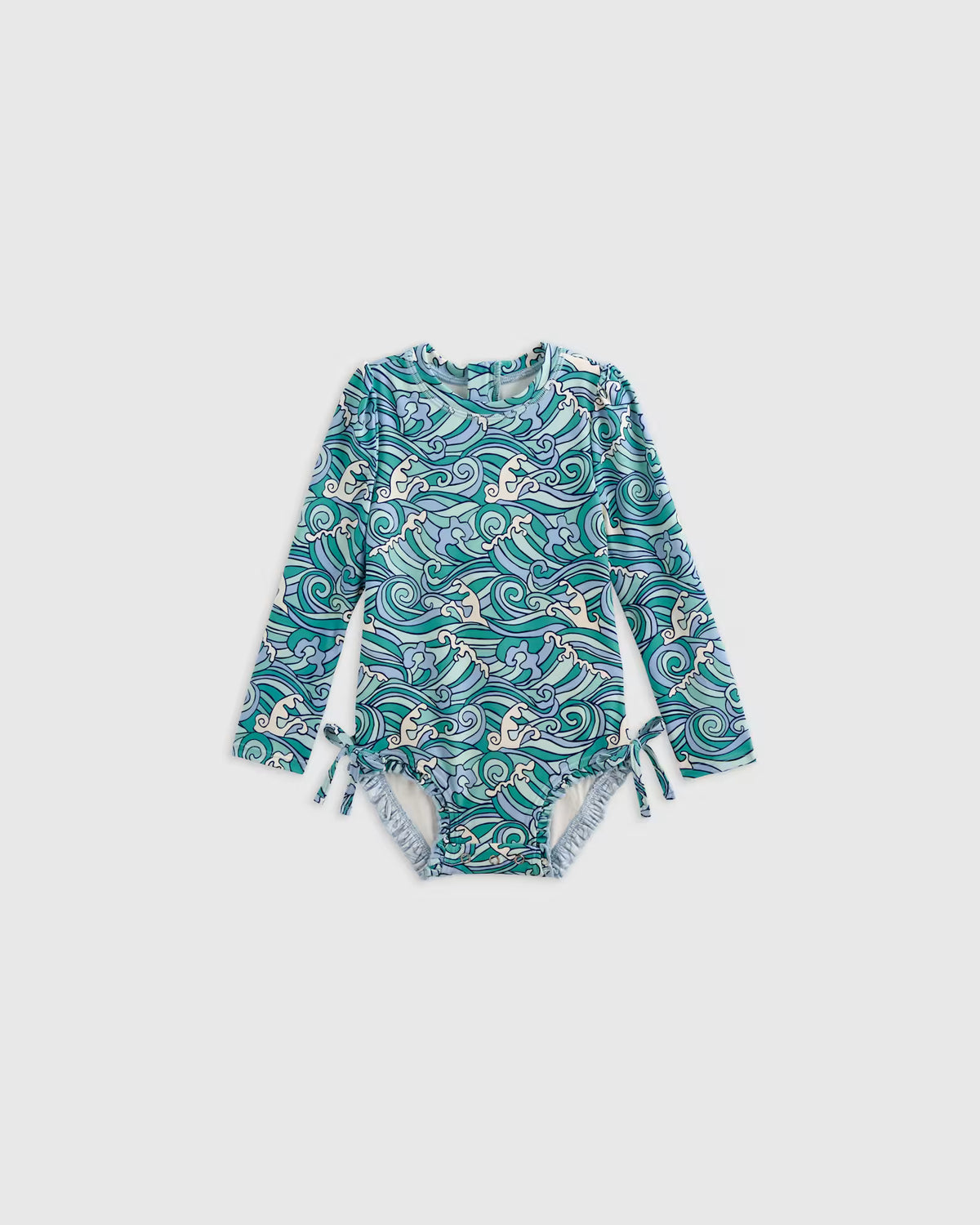 Long Sleeve Tie One-Piece Swimsuit - US 3364