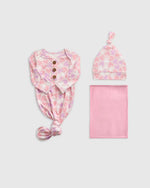 Bamboo Gown, Hat & Swaddle Layette Set - US 5740