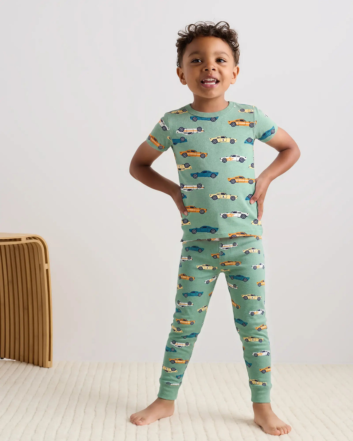 100% Organic Cotton Short Sleeve and Pant Pajama Set - US 8063