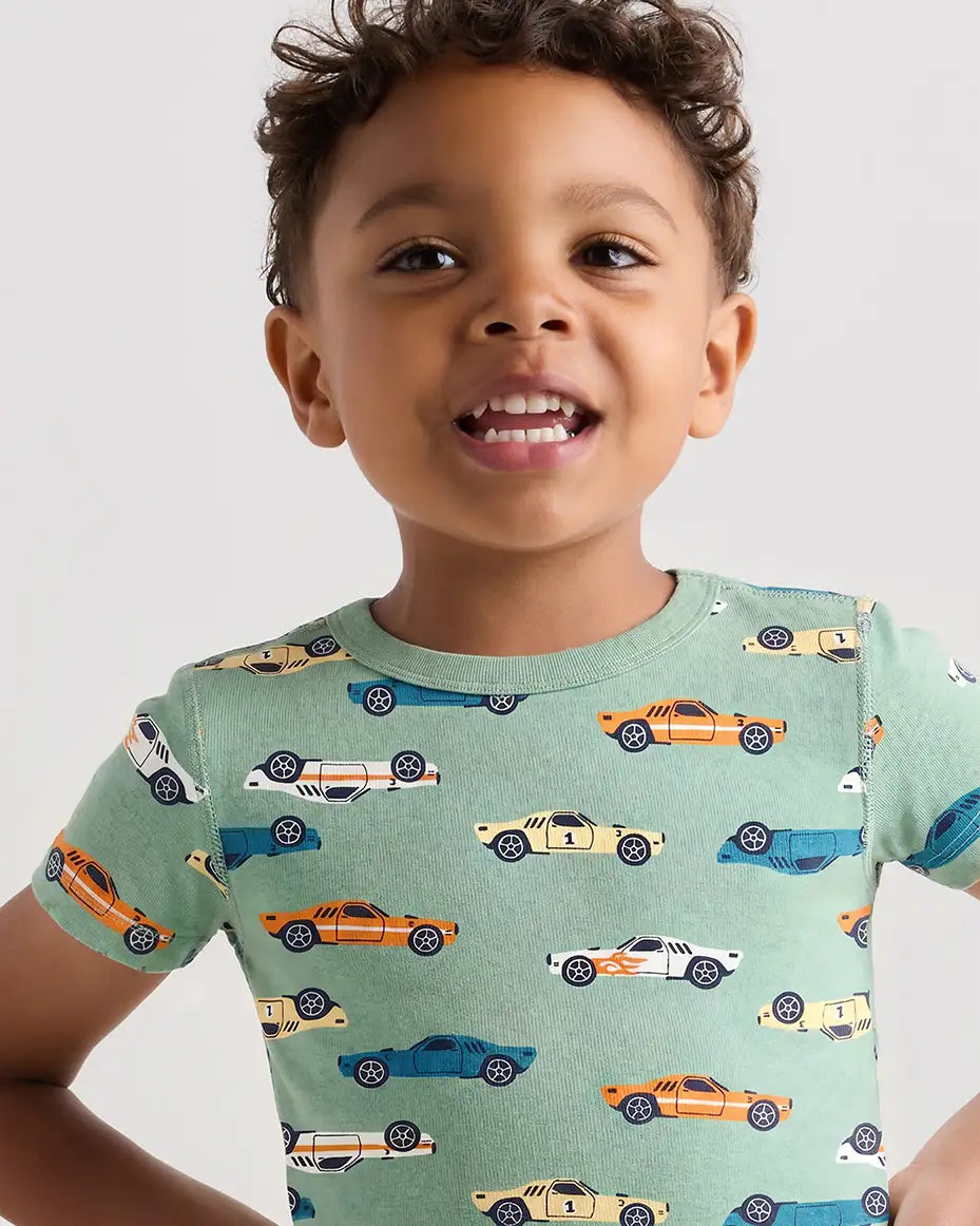 100% Organic Cotton Short Sleeve and Pant Pajama Set - US 8063