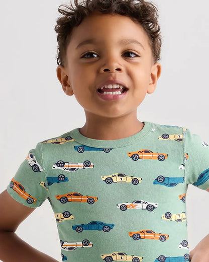 100% Organic Cotton Short Sleeve and Pant Pajama Set - US 8063