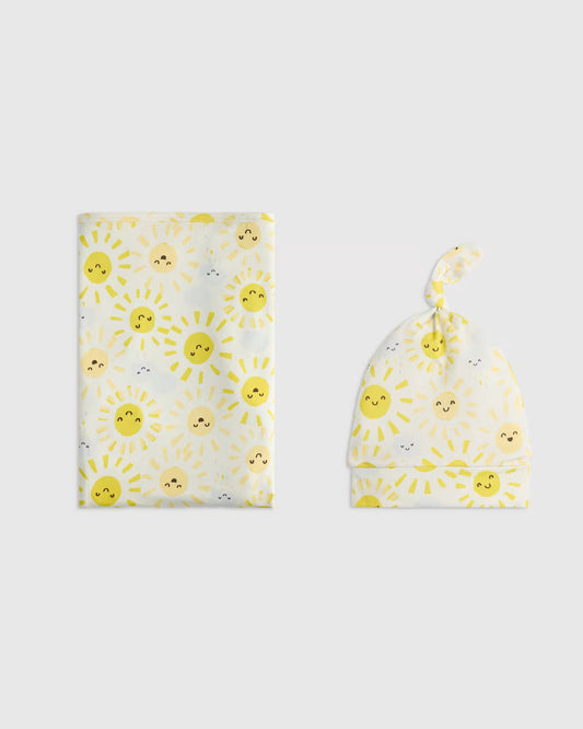 Bamboo Swaddle & Hat Layette Set - US 4150