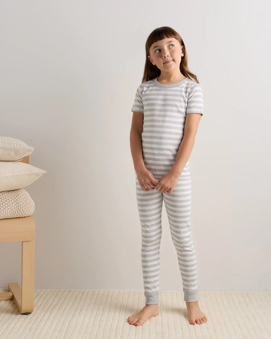 100% Organic Cotton Short Sleeve and Pant Pajama Set - US 8562
