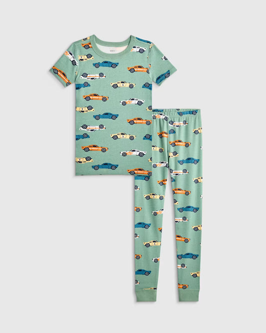 100% Organic Cotton Short Sleeve and Pant Pajama Set - US 8027