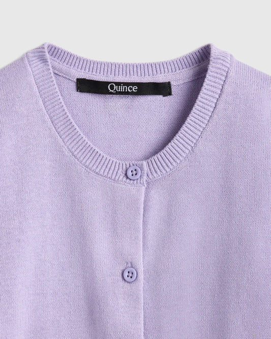 100% Organic Cotton Crewneck Cardigan - US 7567