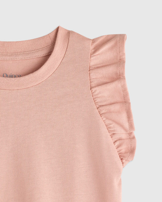 Ruffle Sleeve Organic Cotton Top - US 3677