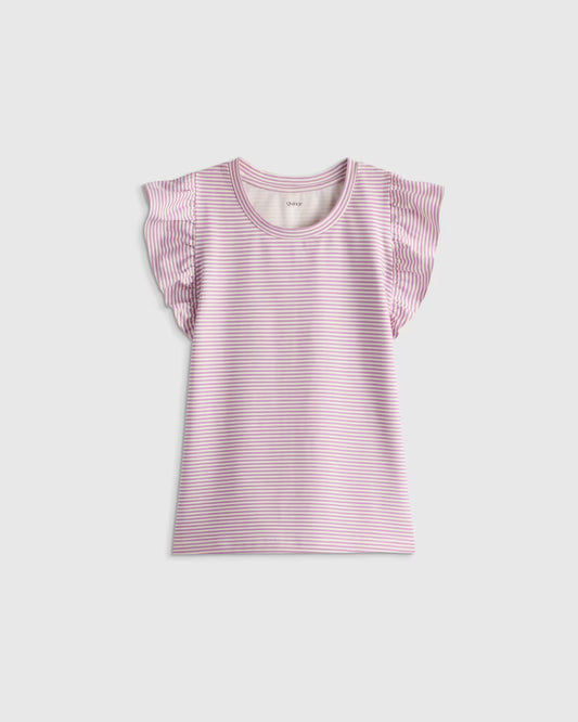 Ruffle Sleeve Organic Cotton Top - US 9605