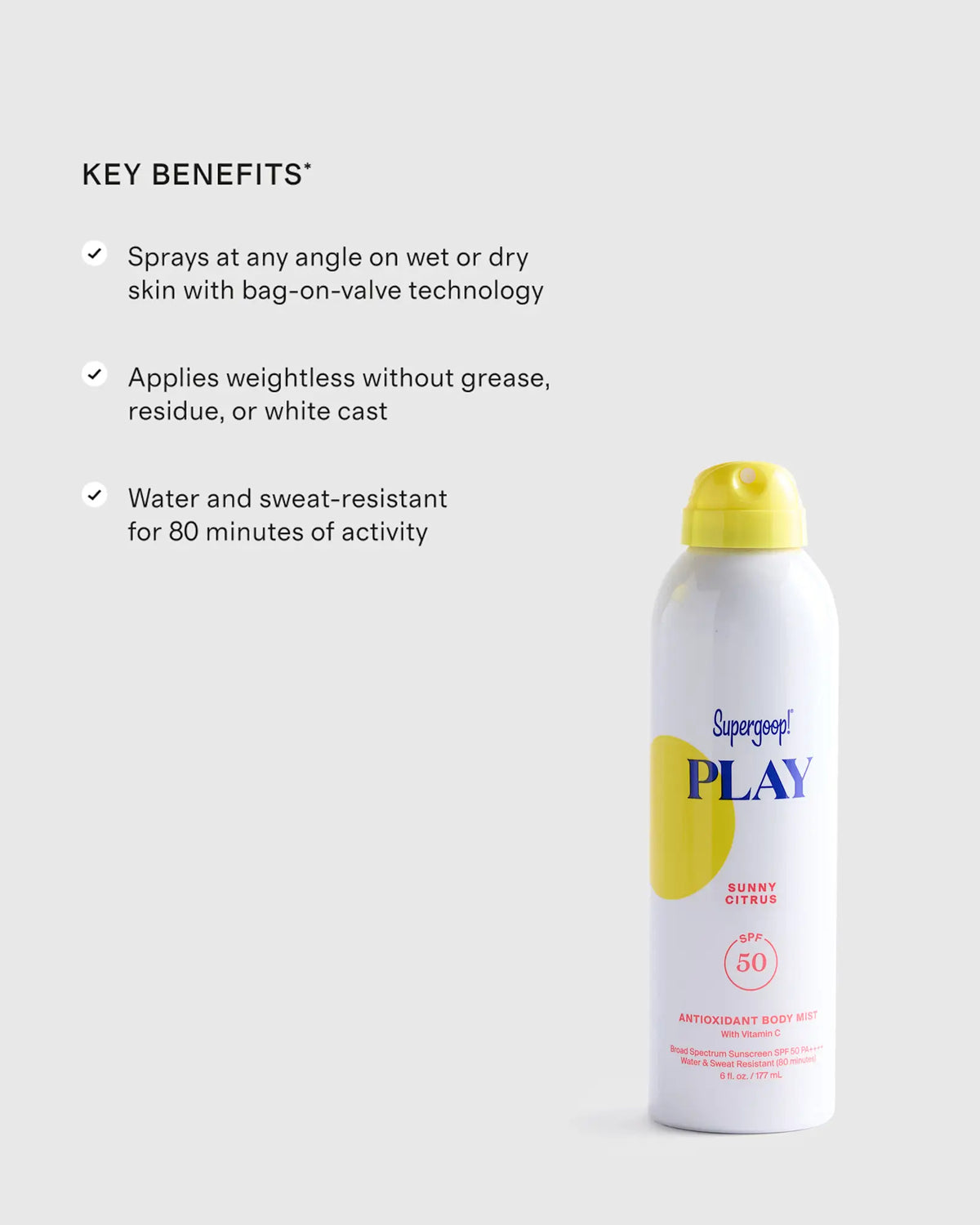 PLAY Antioxidant Body Mist SPF 50 with Vitamin C (3-Pack) by Supergoop! - US 8251