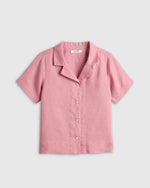 100% European Linen Short Sleeve Camp Shirt - US 5067