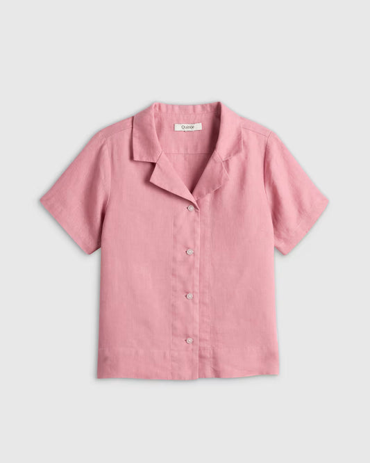 100% European Linen Short Sleeve Camp Shirt - US 5067