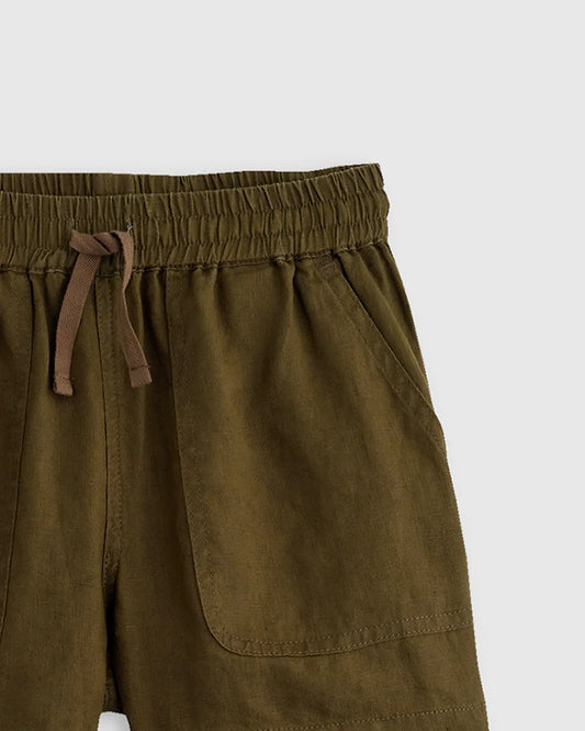 100% European Linen Drawstring Shorts - US 3773