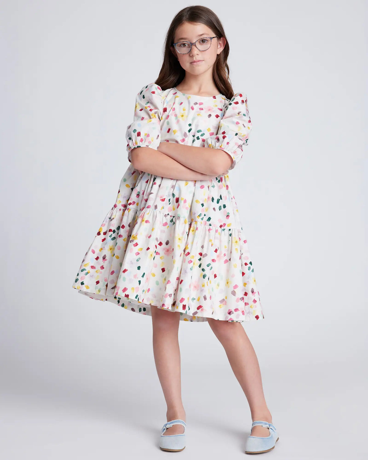100% Cotton Poplin Puff Sleeve Dress - US 4055