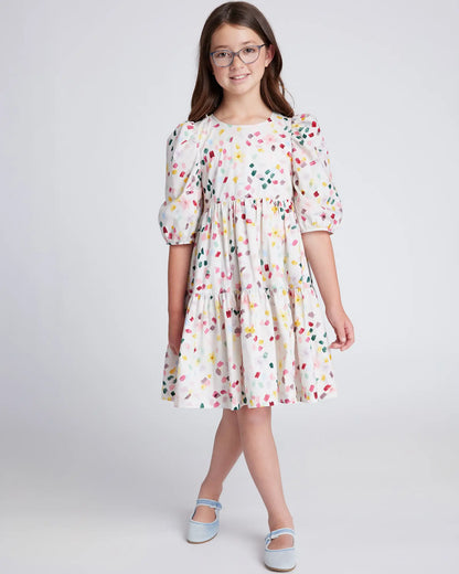100% Cotton Poplin Puff Sleeve Dress - US 4055
