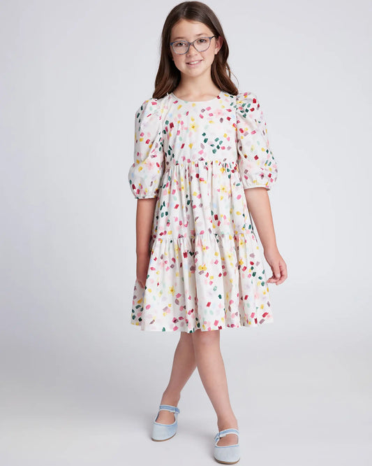 100% Cotton Poplin Puff Sleeve Dress - US 4055