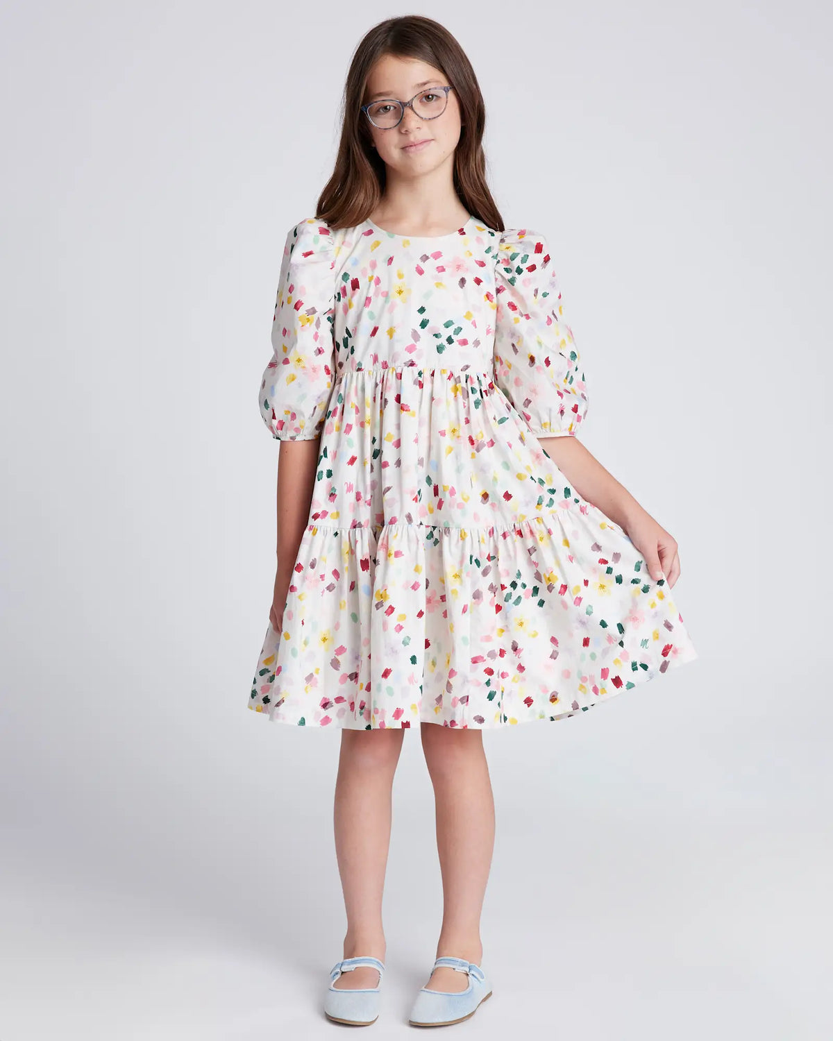 100% Cotton Poplin Puff Sleeve Dress - US 4055