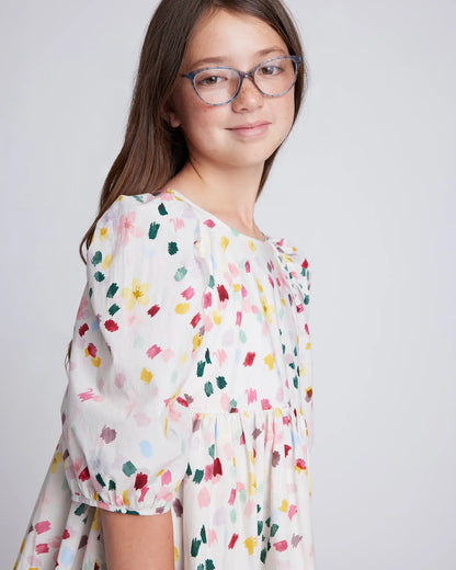 100% Cotton Poplin Puff Sleeve Dress - US 4055