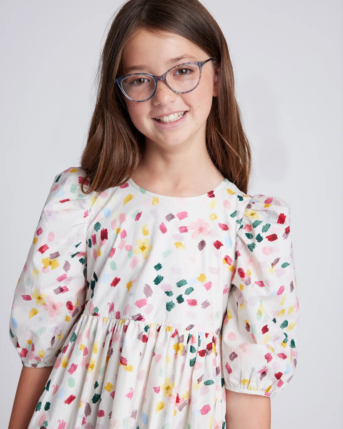 100% Cotton Poplin Puff Sleeve Dress - US 4055