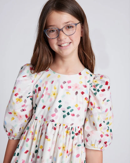100% Cotton Poplin Puff Sleeve Dress - US 4055