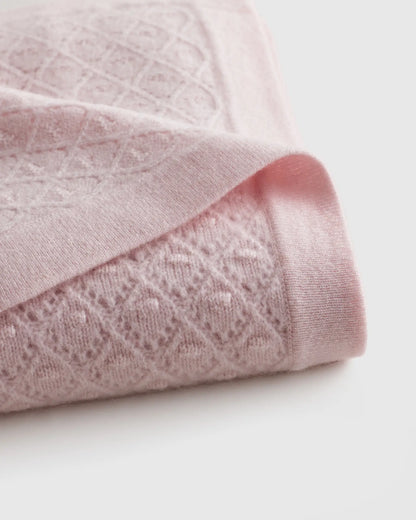 Mongolian Cashmere Pointelle Baby Blanket - US 6476