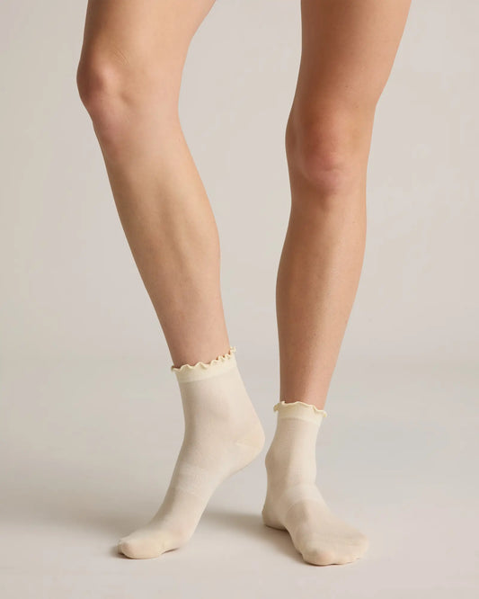 Everyday Lightweight Cotton Ruffle Quarter Crew Sock (4-pack) - US 5042