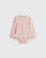Long Sleeve Tie One-Piece Swimsuit - US 3860