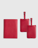 Nappa Leather RFID Blocking Passport Holder & Luggage Tags Set - US 4909