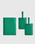 Nappa Leather RFID Blocking Passport Holder & Luggage Tags Set - US 7728