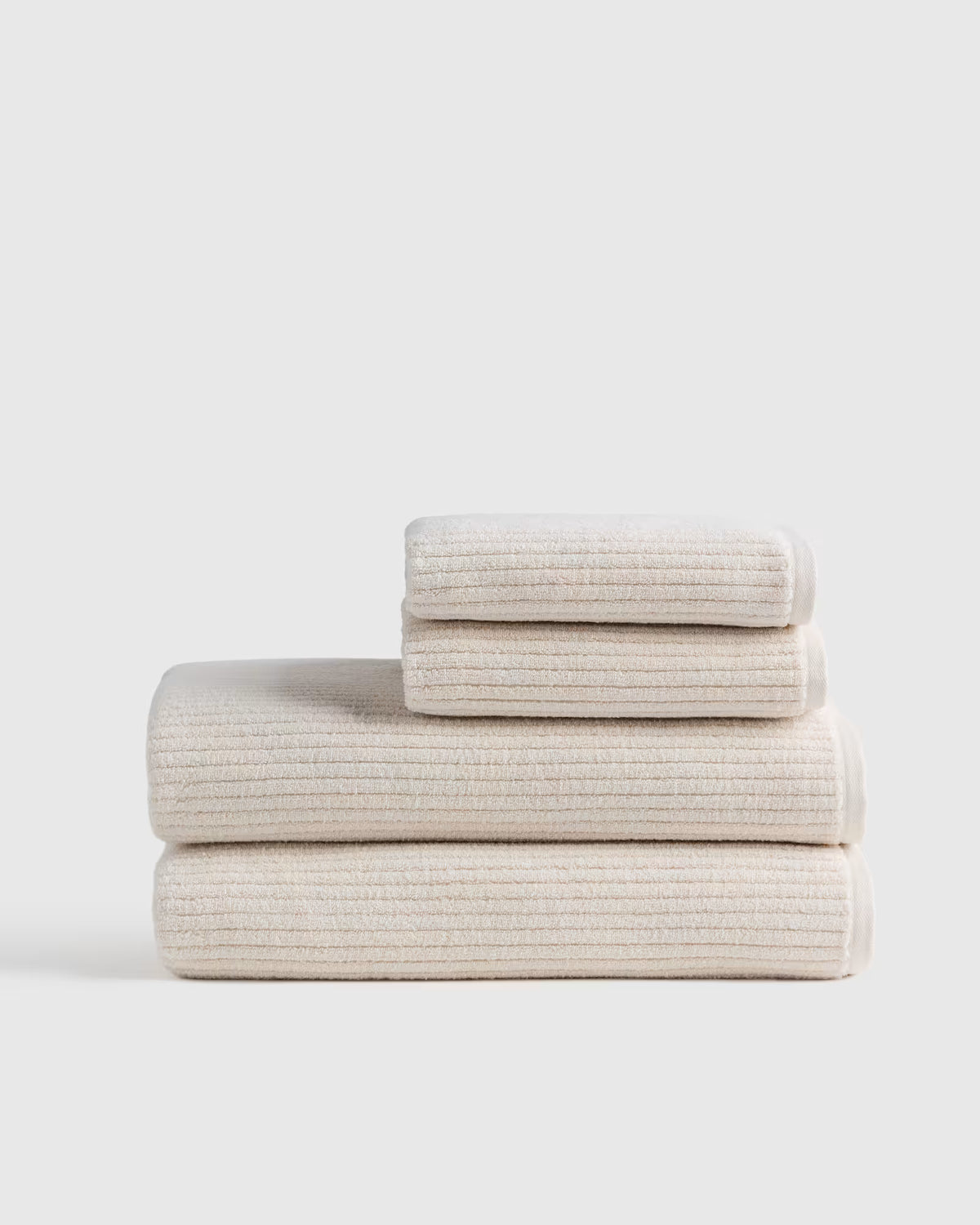 Ribbed Organic Turkish Cotton Bath Sheet Bundle (4 pieces) - US 9036