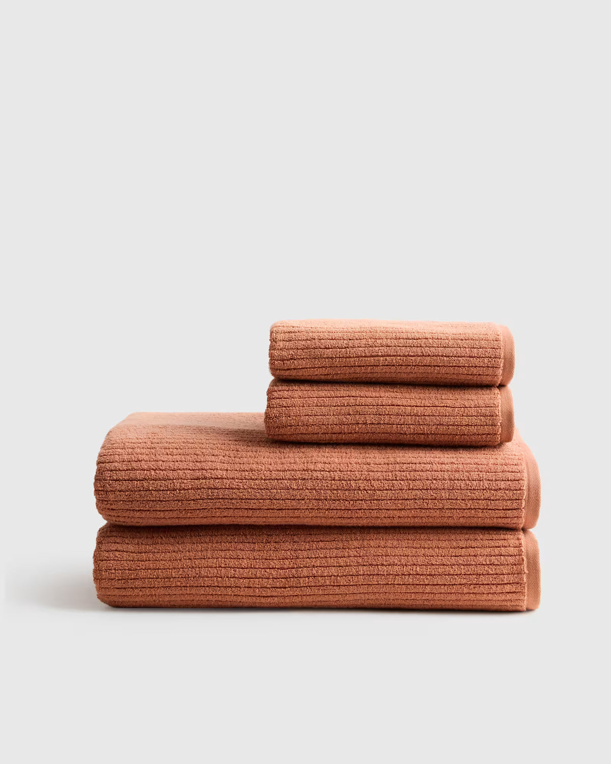 Ribbed Organic Turkish Cotton Bath Sheet Bundle (4 pieces) - US 8551