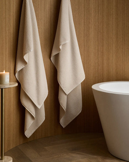 Ribbed Organic Turkish Cotton Bath Sheet Bundle (4 pieces) - US 9036