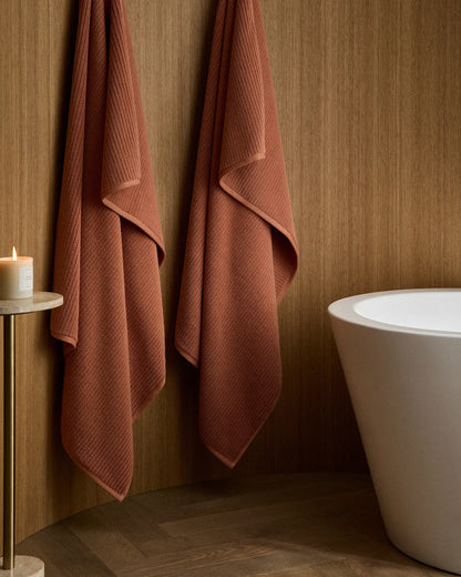 Ribbed Organic Turkish Cotton Bath Sheet Bundle (4 pieces) - US 8551