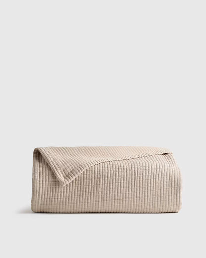 Organic Ribbed Cotton Coverlet - US 8850