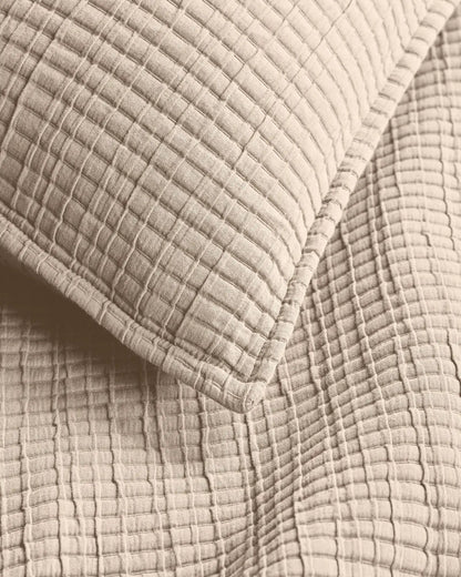 Organic Ribbed Cotton Coverlet Set - US 1360