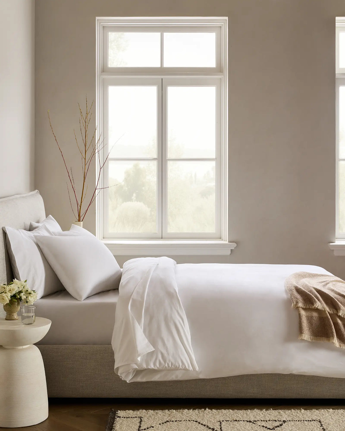 Organic Crisp Percale Deluxe Bedding Bundle - US 7784