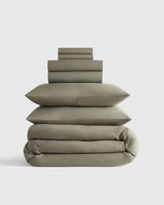 Organic Crisp Percale Deluxe Bedding Bundle - US 5953