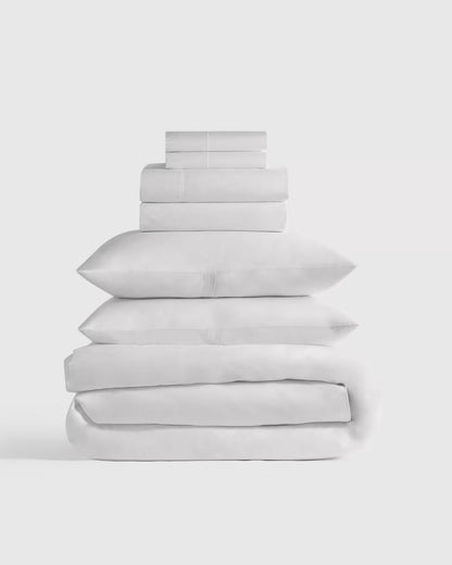 Organic Crisp Percale Deluxe Bedding Bundle - US 7784
