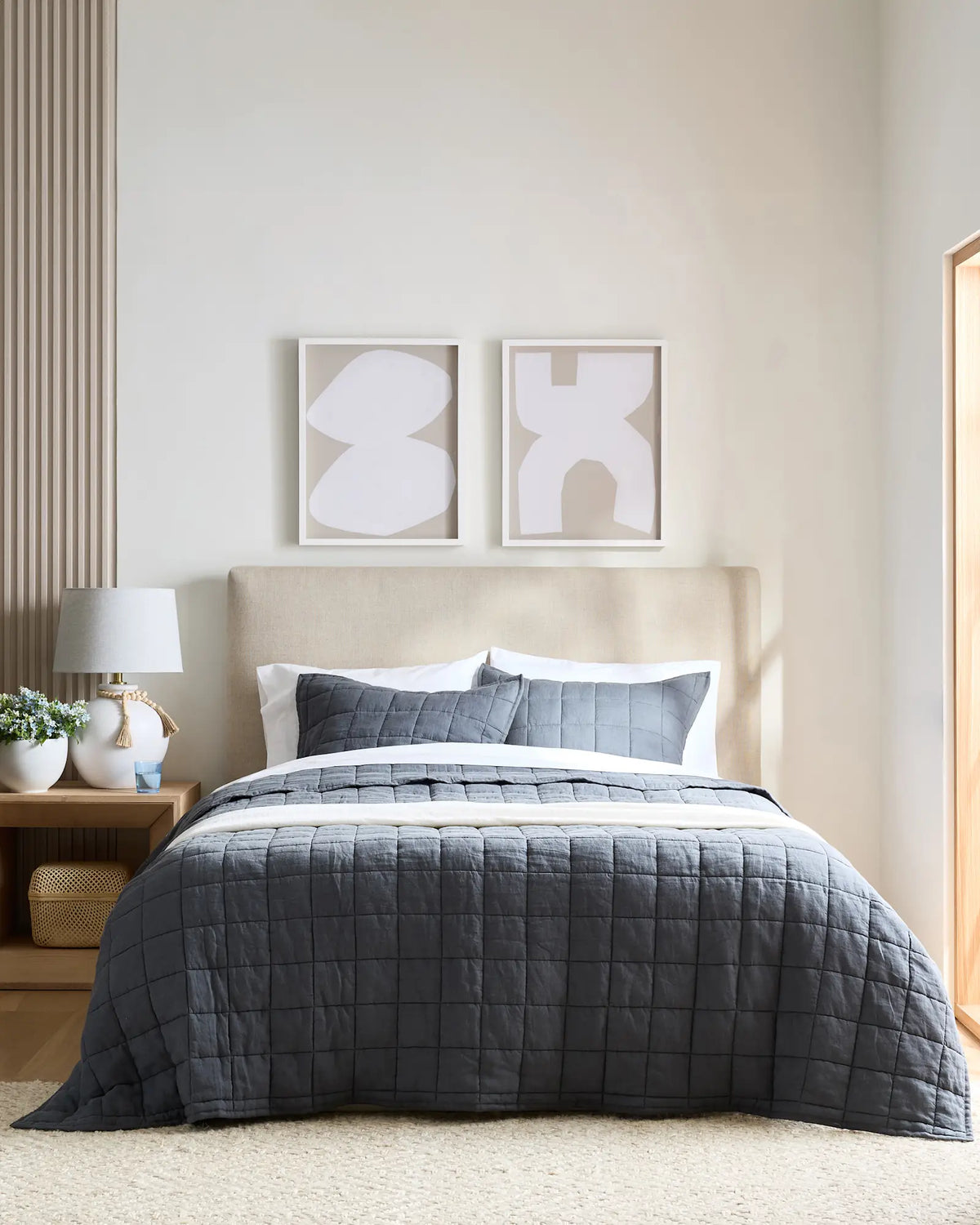 European Linen Box Quilted Sham Set - US 8752