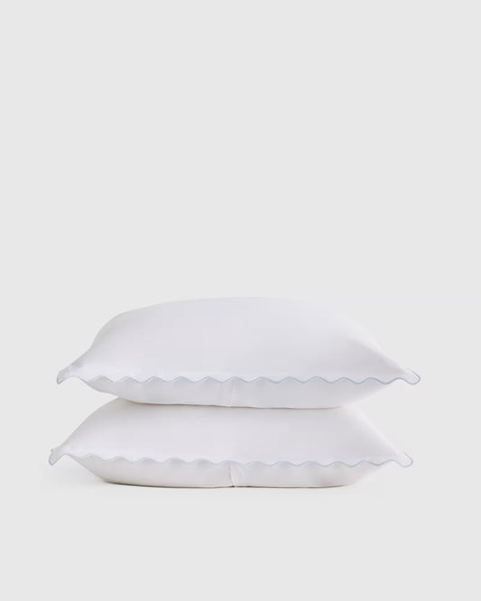 Organic Crisp Percale Scallop Sham Set - US 3527