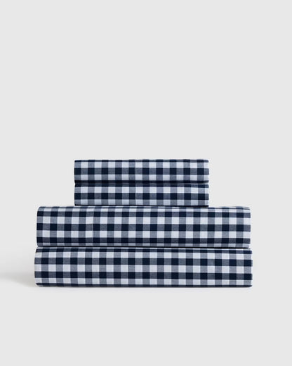 Organic Crisp Percale Gingham Sheet Set - US 8942