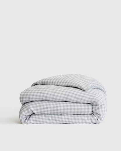 European Linen Gingham Duvet Cover - US 9391