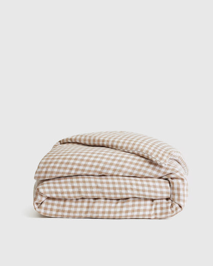 European Linen Gingham Duvet Cover - US 5174