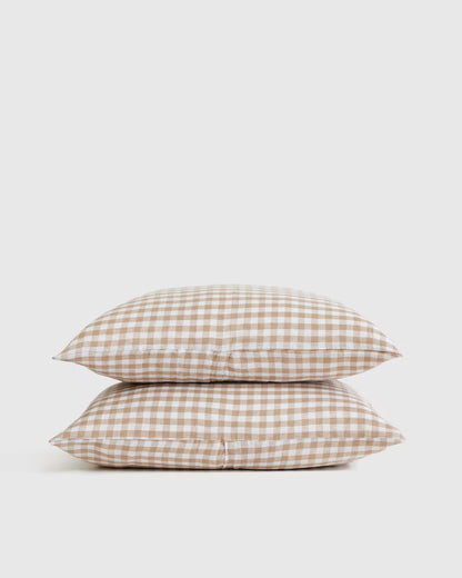 European Linen Gingham Sham Set - US 3213