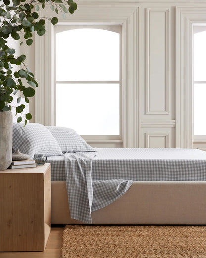 European Linen Gingham Pillowcase Set - US 7703