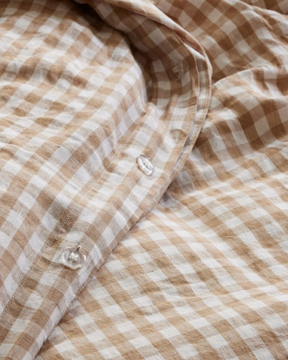 European Linen Gingham Duvet Cover - US 5174