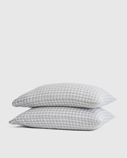 European Linen Gingham Pillowcase Set - US 7703