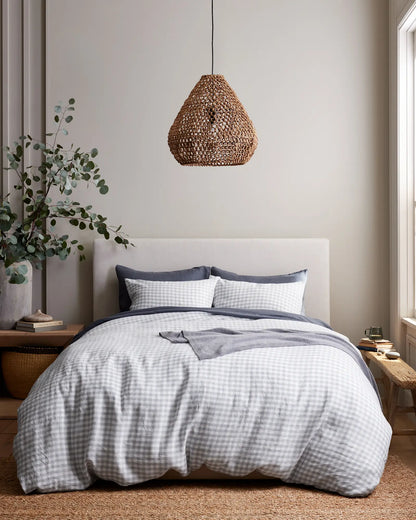 European Linen Gingham Duvet Cover - US 9391
