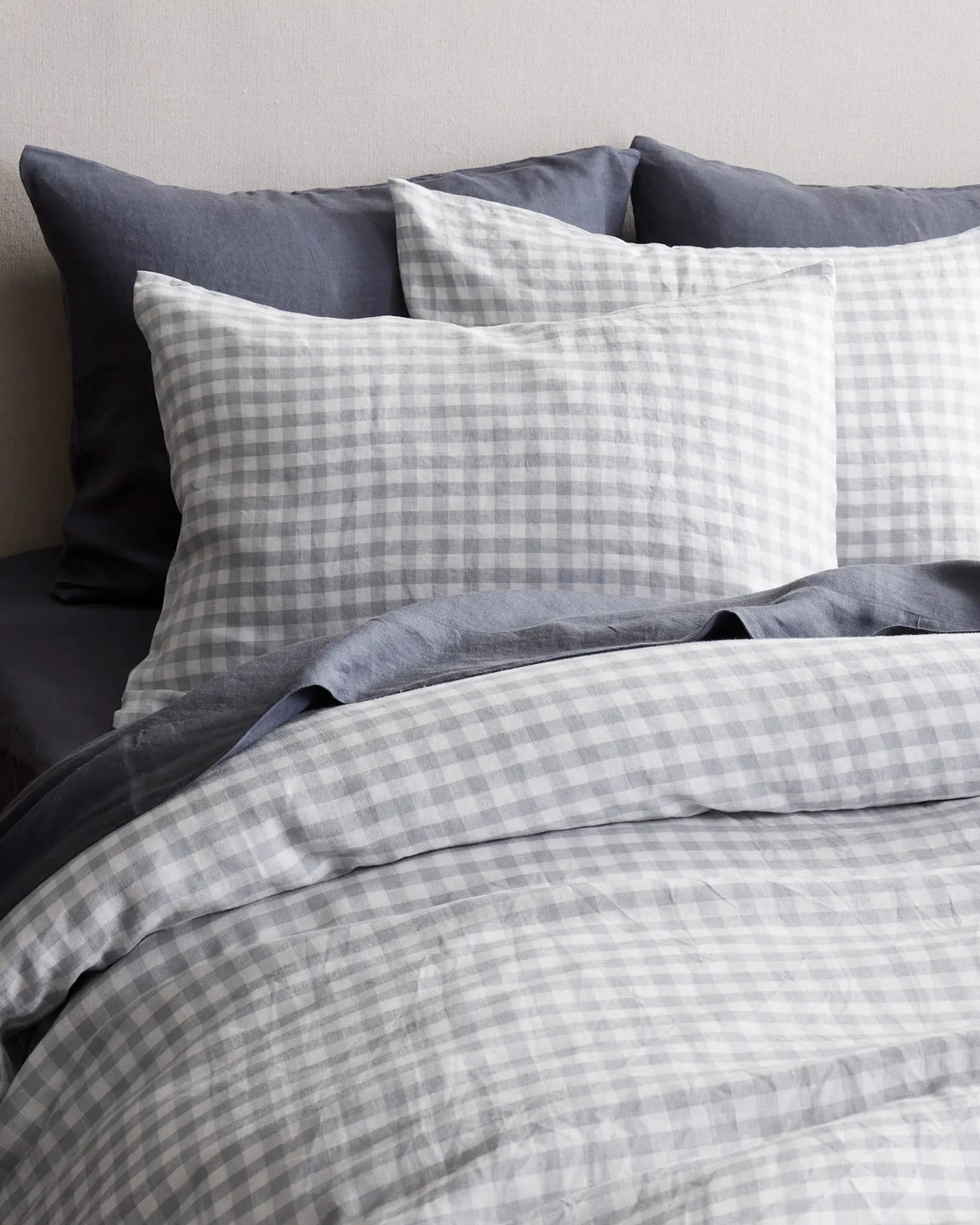 European Linen Gingham Duvet Cover - US 9391