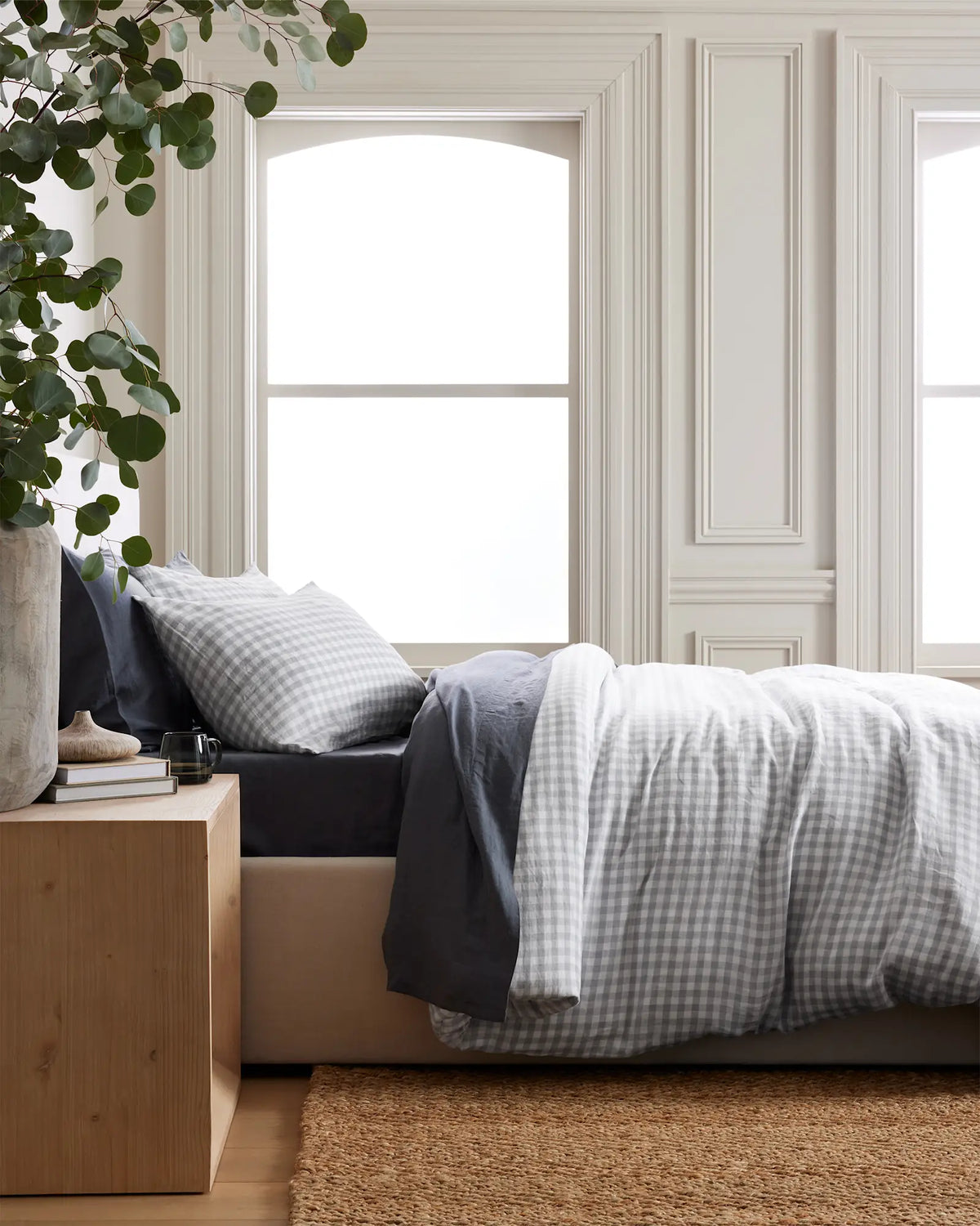 European Linen Gingham Duvet Cover - US 9391