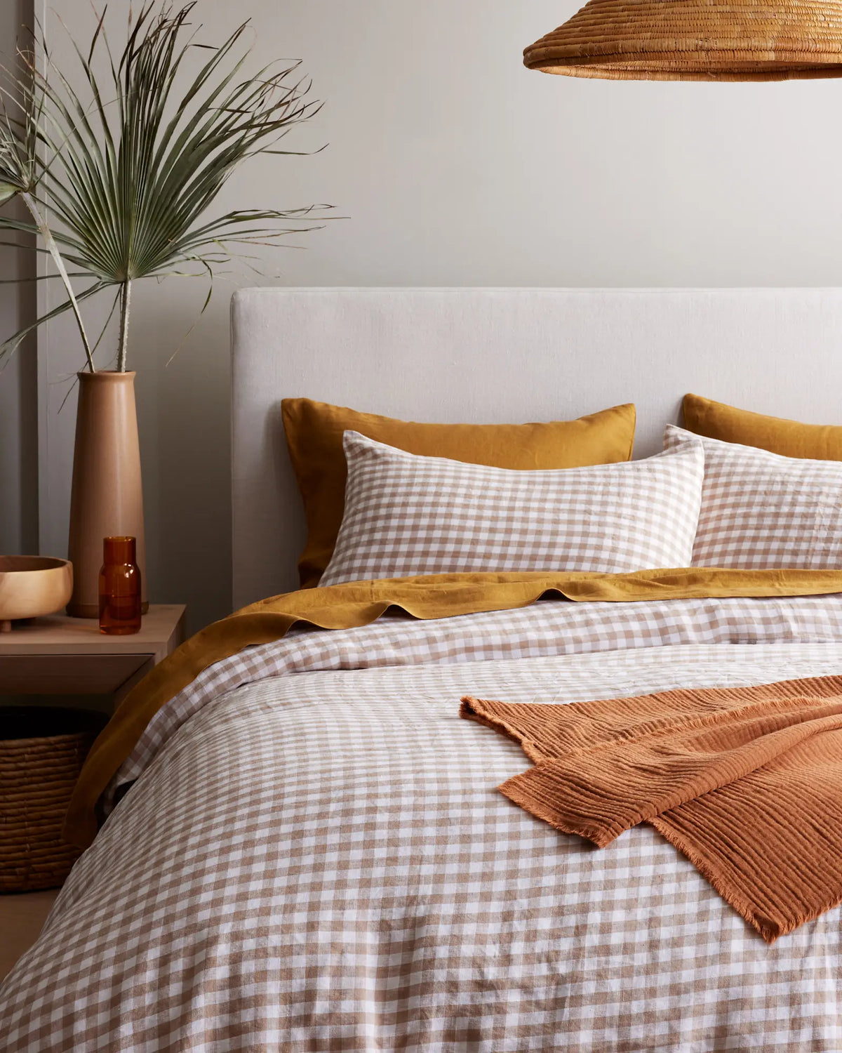 European Linen Gingham Sham Set - US 3213