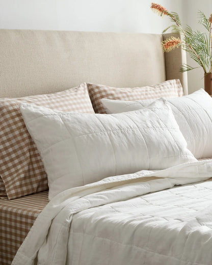 Lightweight European Linen Box Quilted Sham Set - US 5208
